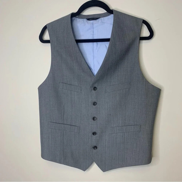Banana Republic Grey Check Plaid Tailored Fit Vest Sport Coat Blazer Size 40R/S - Picture 6 of 16